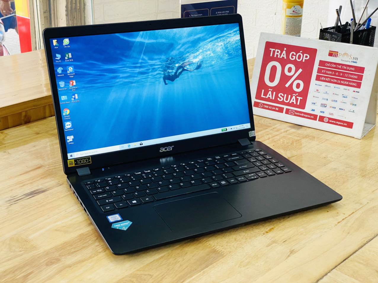Laptop Acer Aspire A315 i3-7020U Ram 8G SSD 256G 15.6 inch Full HD Viền Mỏng Đẹp Giá Rẻ