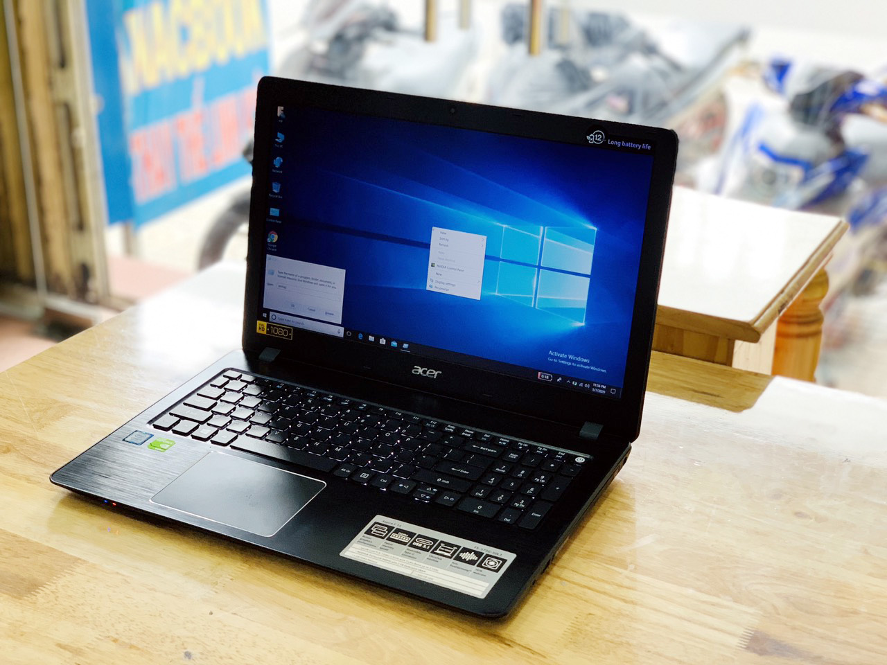 Laptop Acer Aspire F5-573G i5-7200U Ram 4G SSD 128G+HDD 500G Vga Rời Nvidia 940MX 15.6 inch Full HD Mỏng Đẹp